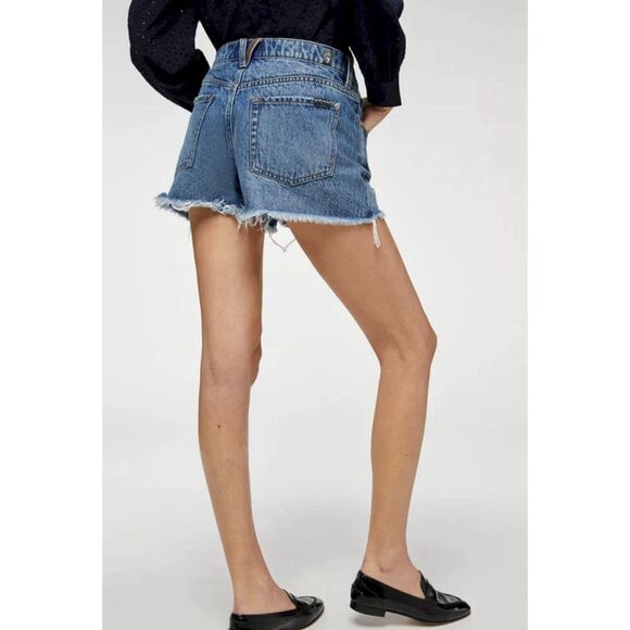 7 For All Mankind Monroe Cutt Off Shorts - Size 30 - Blue - Picture 3 of 12